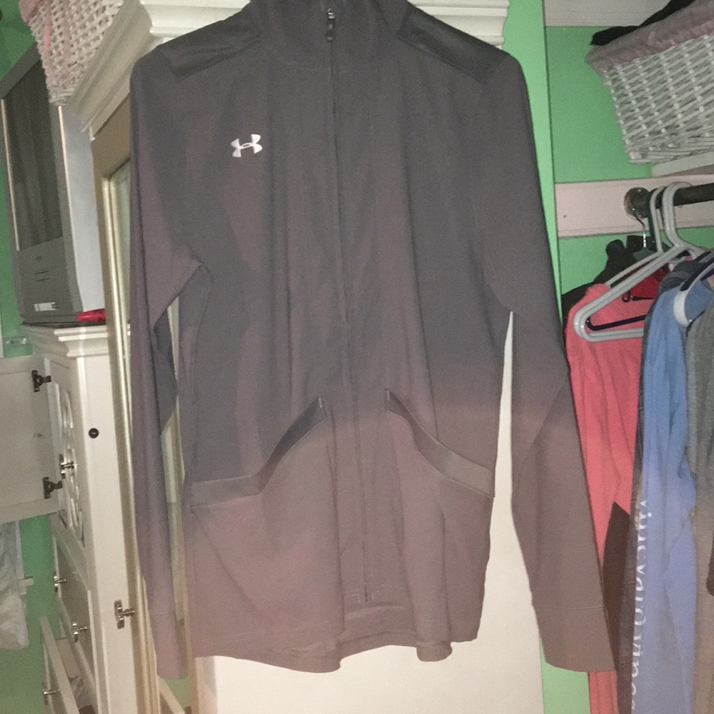 gray under armour jacket